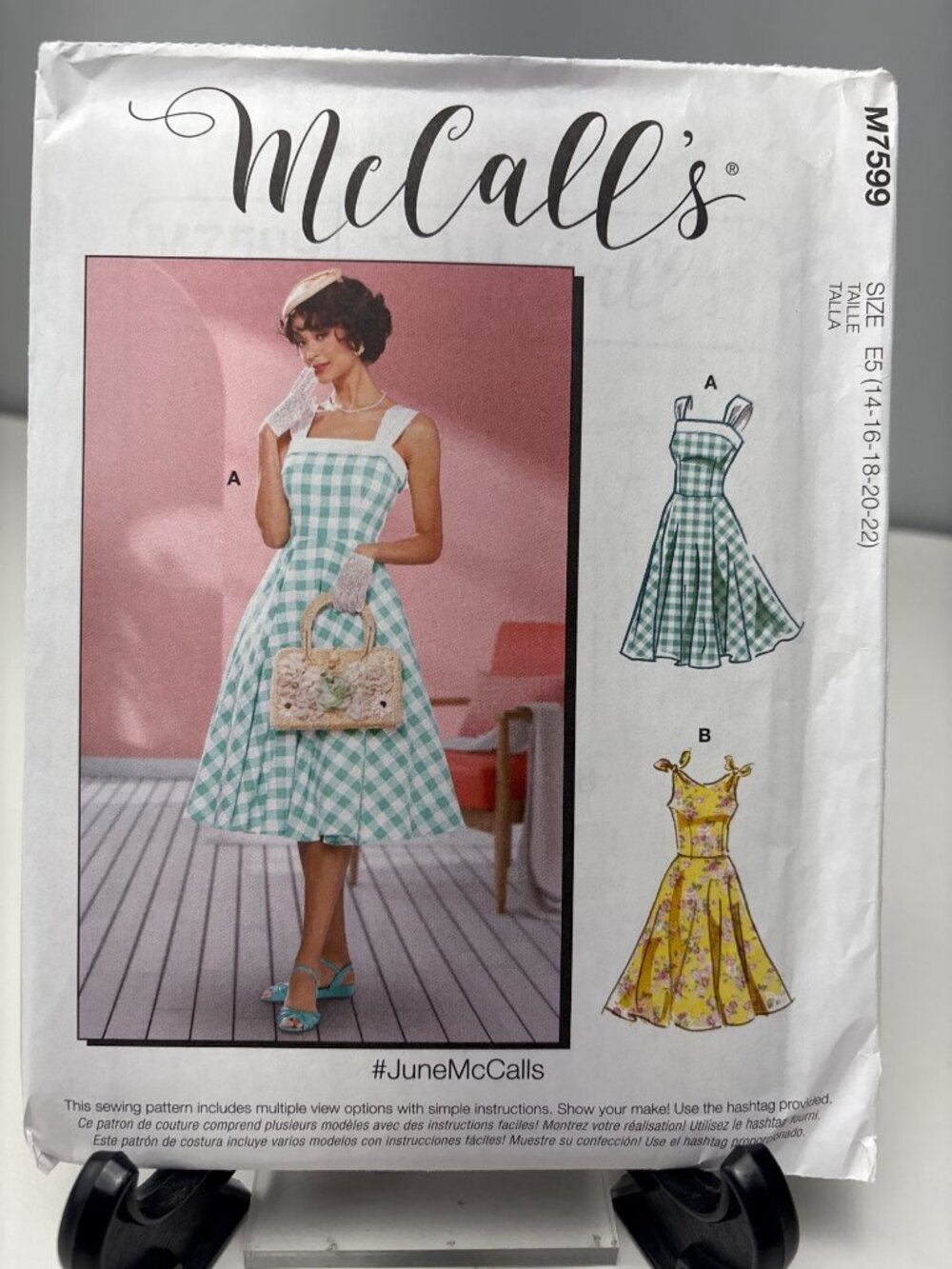 McCalls M7599 Misses Dress Sewing Pattern Size 14 16 18 20 22 Uncut